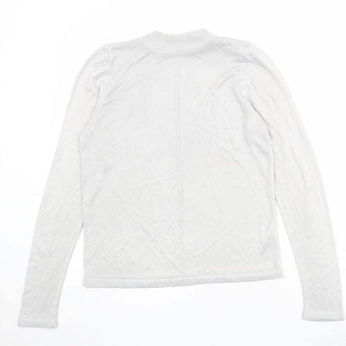 Marks and Spencer Womens Grey Mock Neck Acrylic Pullover Jumper Size 12