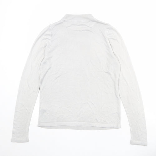 Marks and Spencer Womens Grey Mock Neck Acrylic Pullover Jumper Size 12
