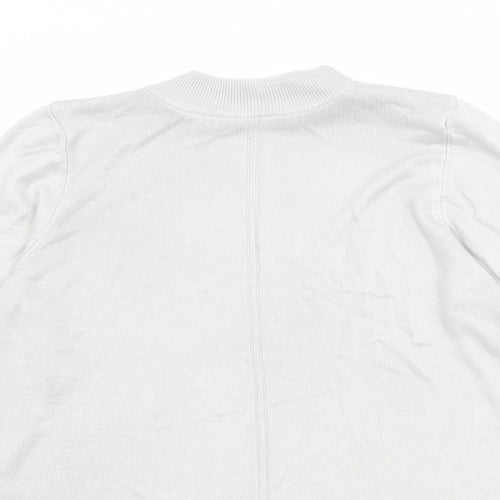 Marks and Spencer Womens Grey Mock Neck Acrylic Pullover Jumper Size 12