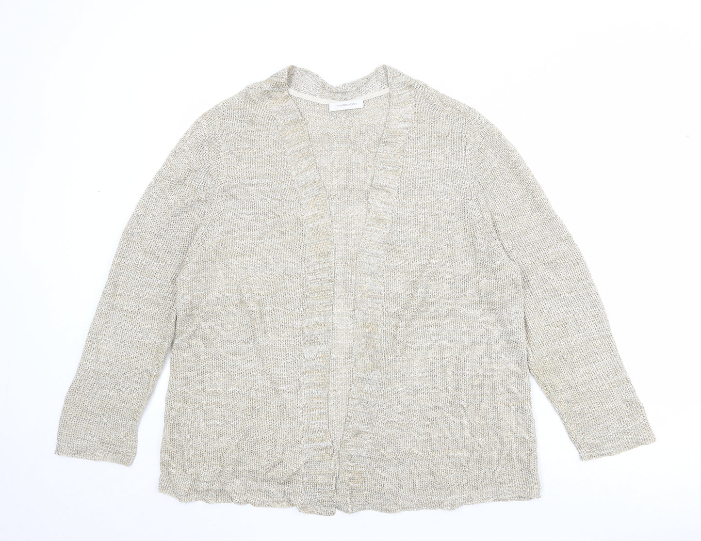 Windsmoor Womens Beige V-Neck Viscose Cardigan Jumper Size L