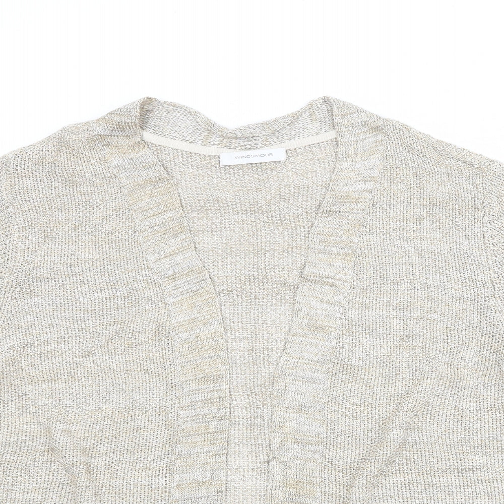 Windsmoor Womens Beige V-Neck Viscose Cardigan Jumper Size L