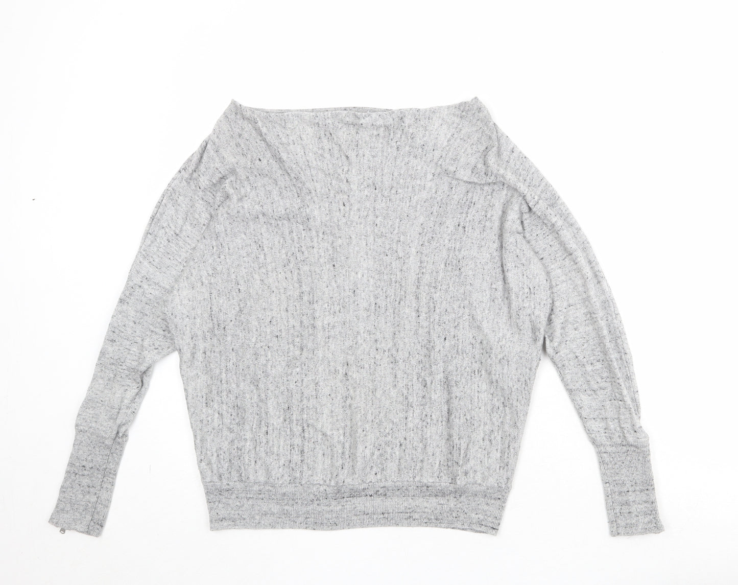 Mint Velvet Womens Grey Boat Neck Cotton Pullover Jumper Size S