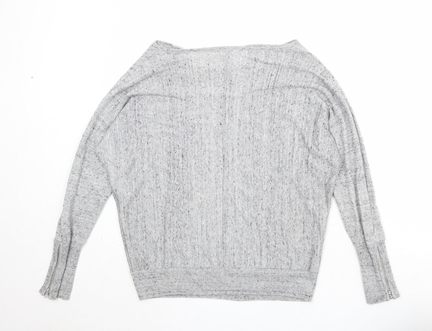 Mint Velvet Womens Grey Boat Neck Cotton Pullover Jumper Size S