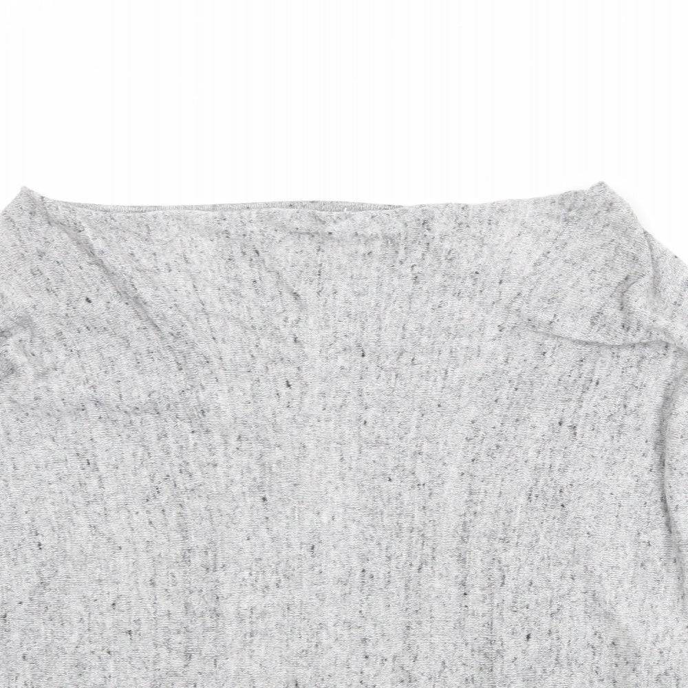 Mint Velvet Womens Grey Boat Neck Cotton Pullover Jumper Size S