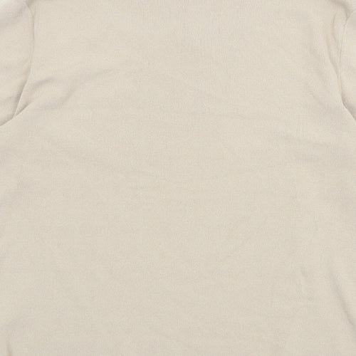 Gray & Osbourn Womens Beige Scoop Neck Viscose Pullover Jumper Size 14