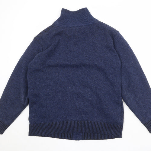 Ben Brook Mens Blue Acrylic Full Zip Sweatshirt Size L