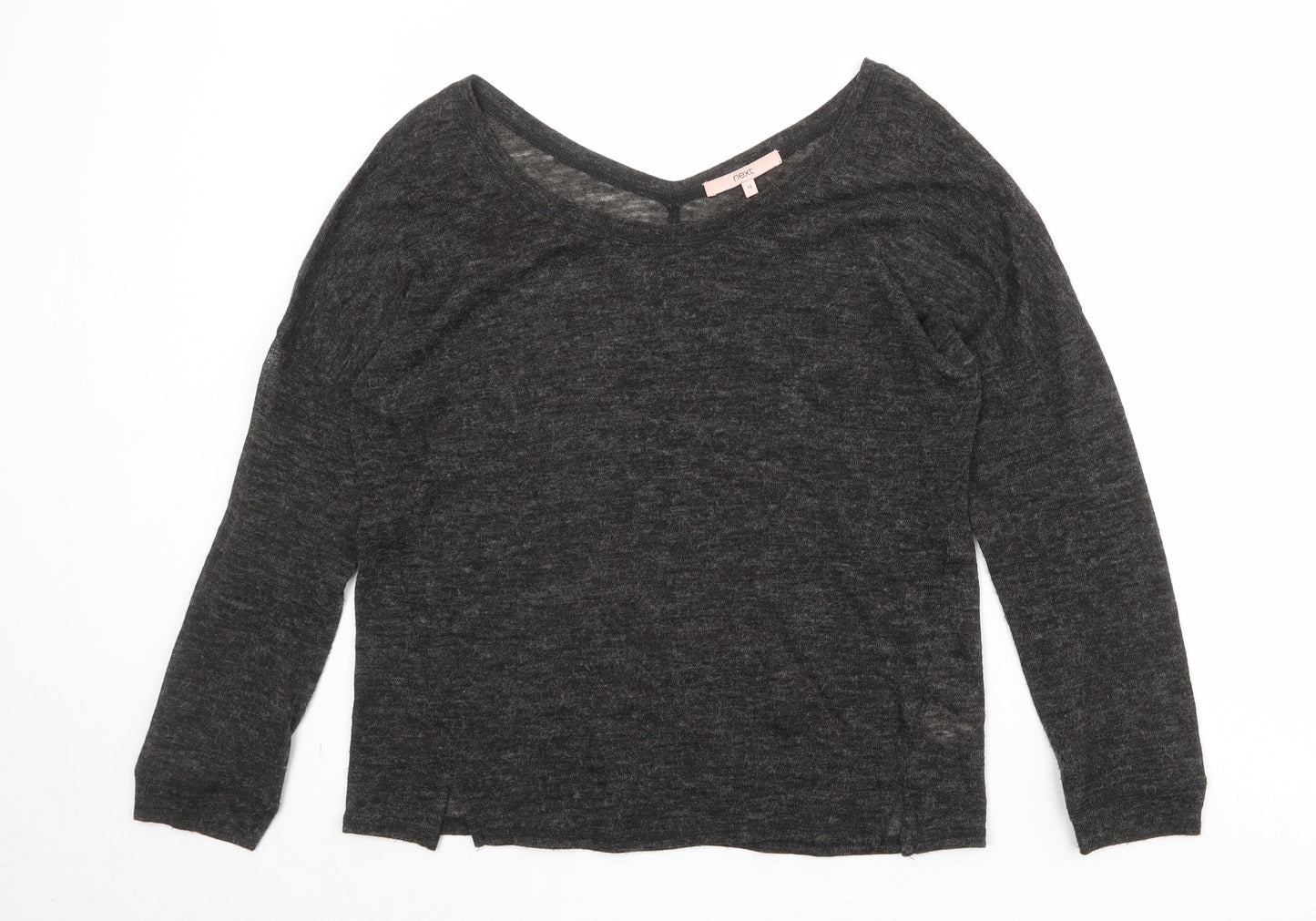 NEXT Womens Black V-Neck Acrylic Pullover Jumper Size 12
