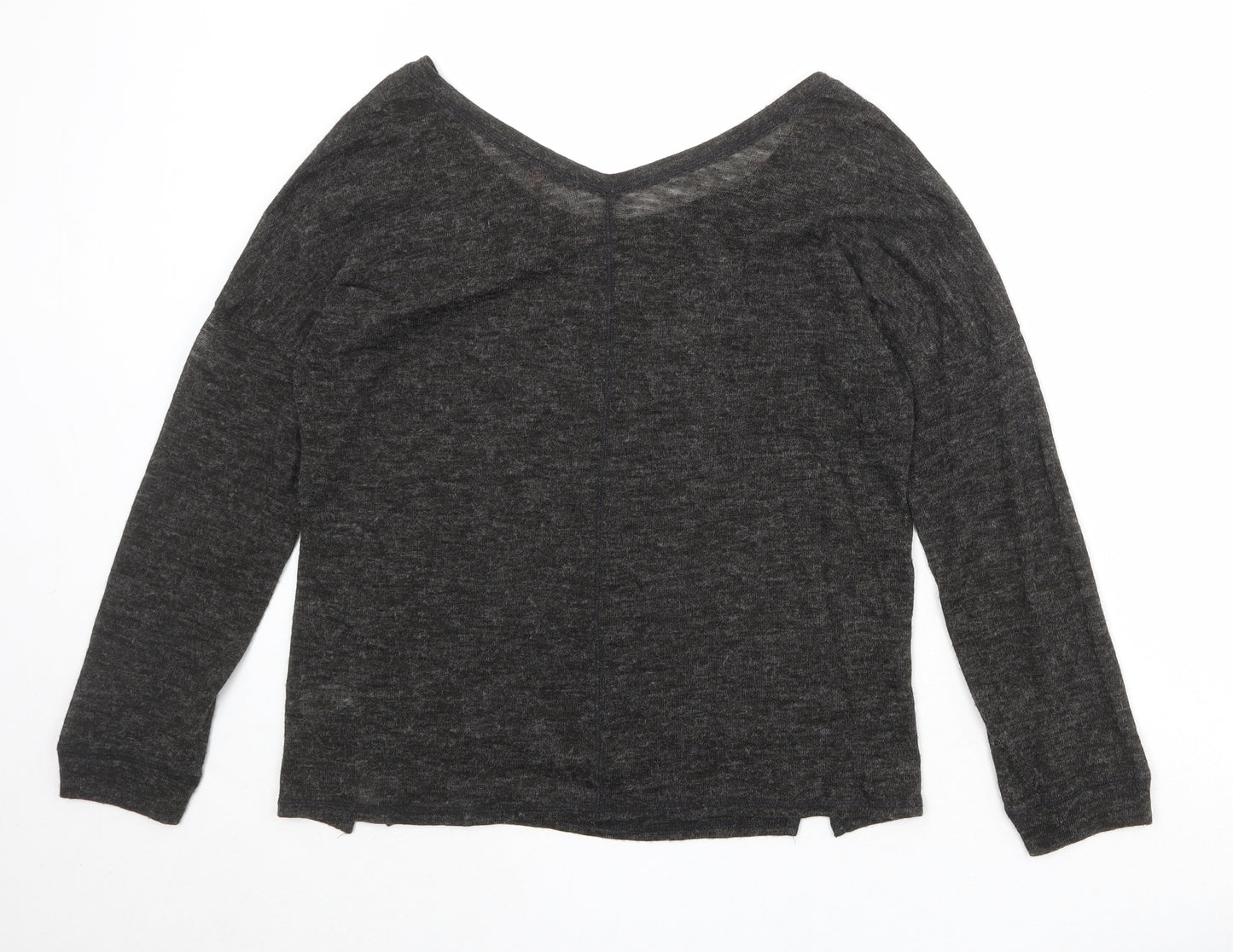 NEXT Womens Black V-Neck Acrylic Pullover Jumper Size 12