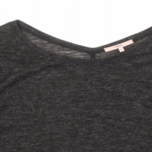 NEXT Womens Black V-Neck Acrylic Pullover Jumper Size 12