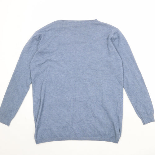 Bluotre Womens Blue Round Neck Viscose Pullover Jumper Size 10