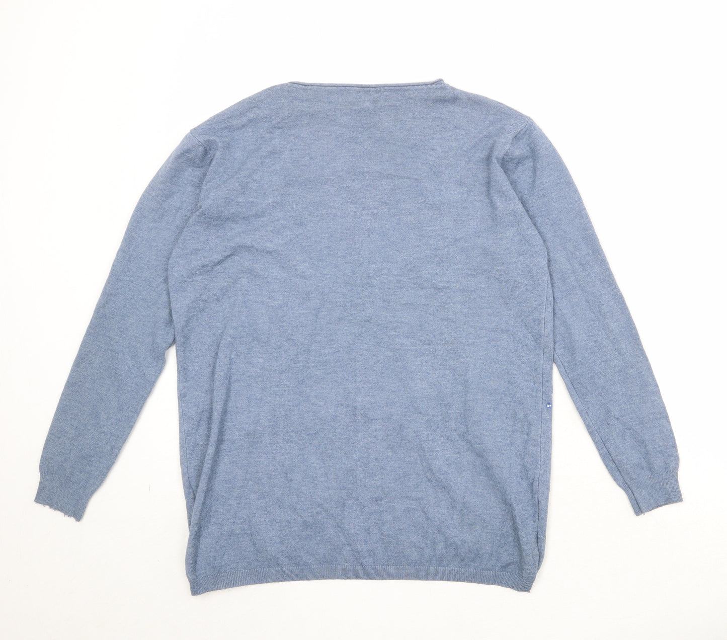 Bluotre Womens Blue Round Neck Viscose Pullover Jumper Size 10