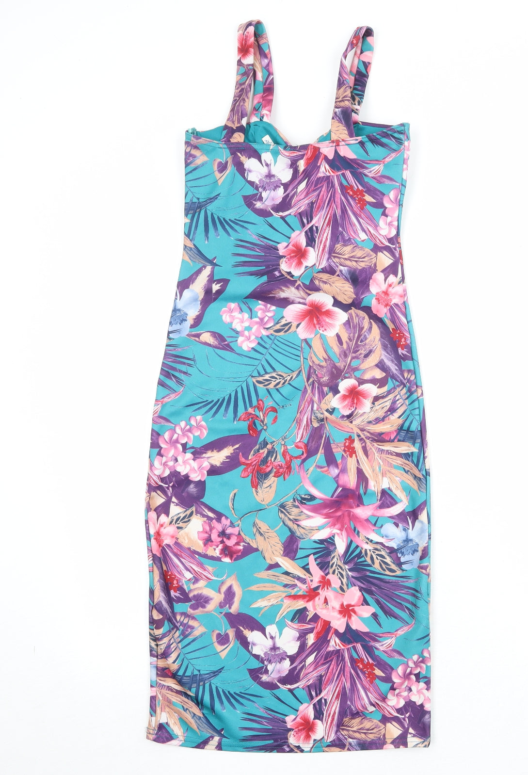Blue Vanilla Womens Blue Floral Polyester Bodycon Size XS Sweetheart Pullover