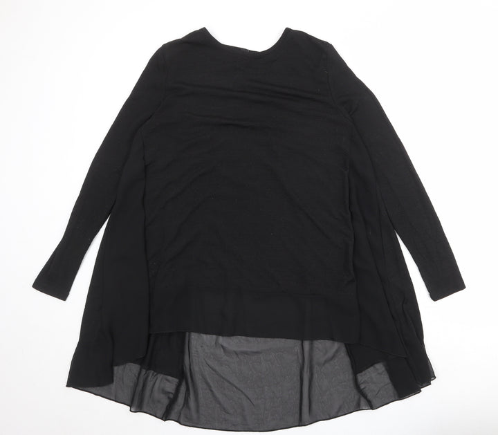 New Look Womens Black Round Neck Polyester Pullover Jumper Size S