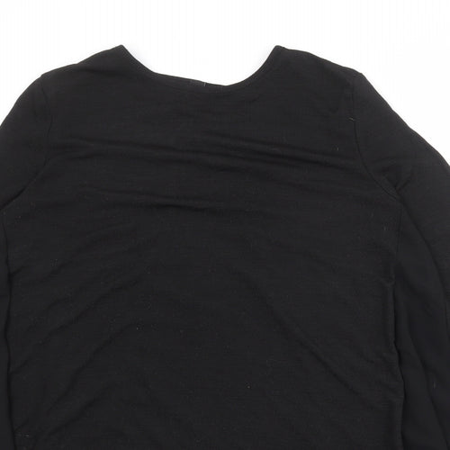 New Look Womens Black Round Neck Polyester Pullover Jumper Size S