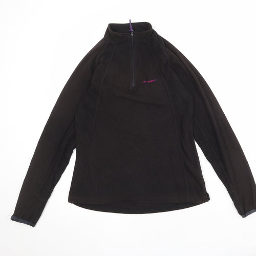 Mountain Life Womens Black Polyester Pullover Sweatshirt Size 10 Zip