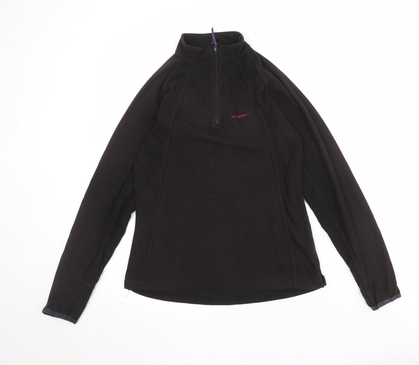 Mountain Life Womens Black Polyester Pullover Sweatshirt Size 10 Zip