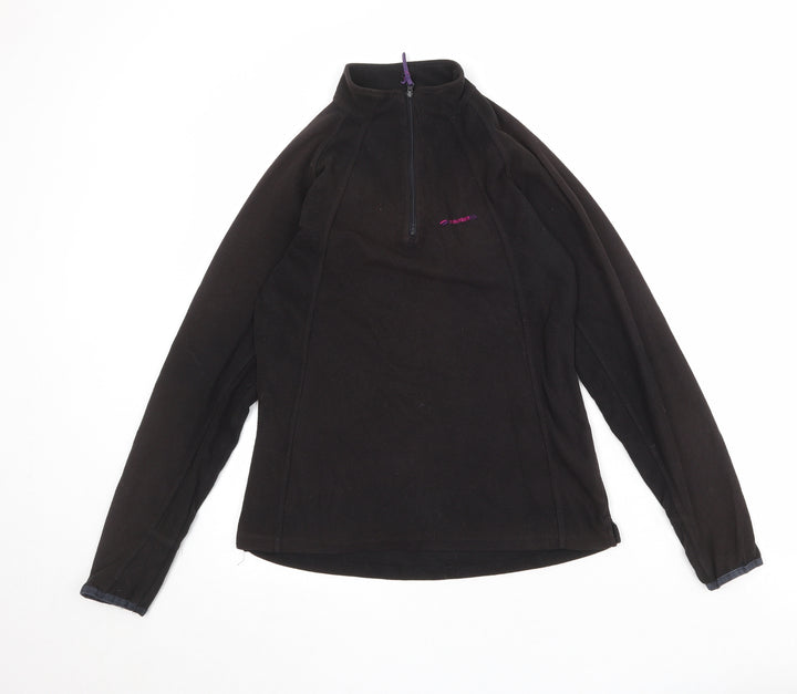 Mountain Life Womens Black Polyester Pullover Sweatshirt Size 10 Zip