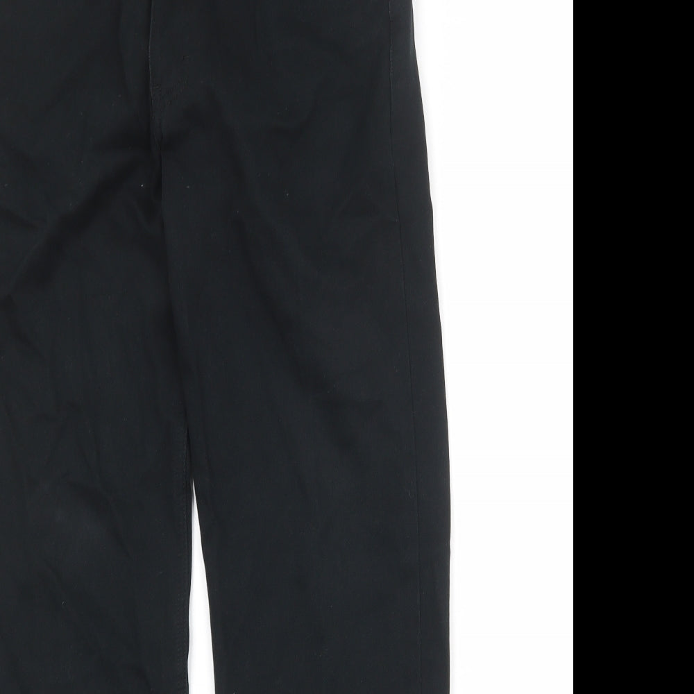 Marks and Spencer Mens Black Cotton Straight Jeans Size 32 in Regular Zip