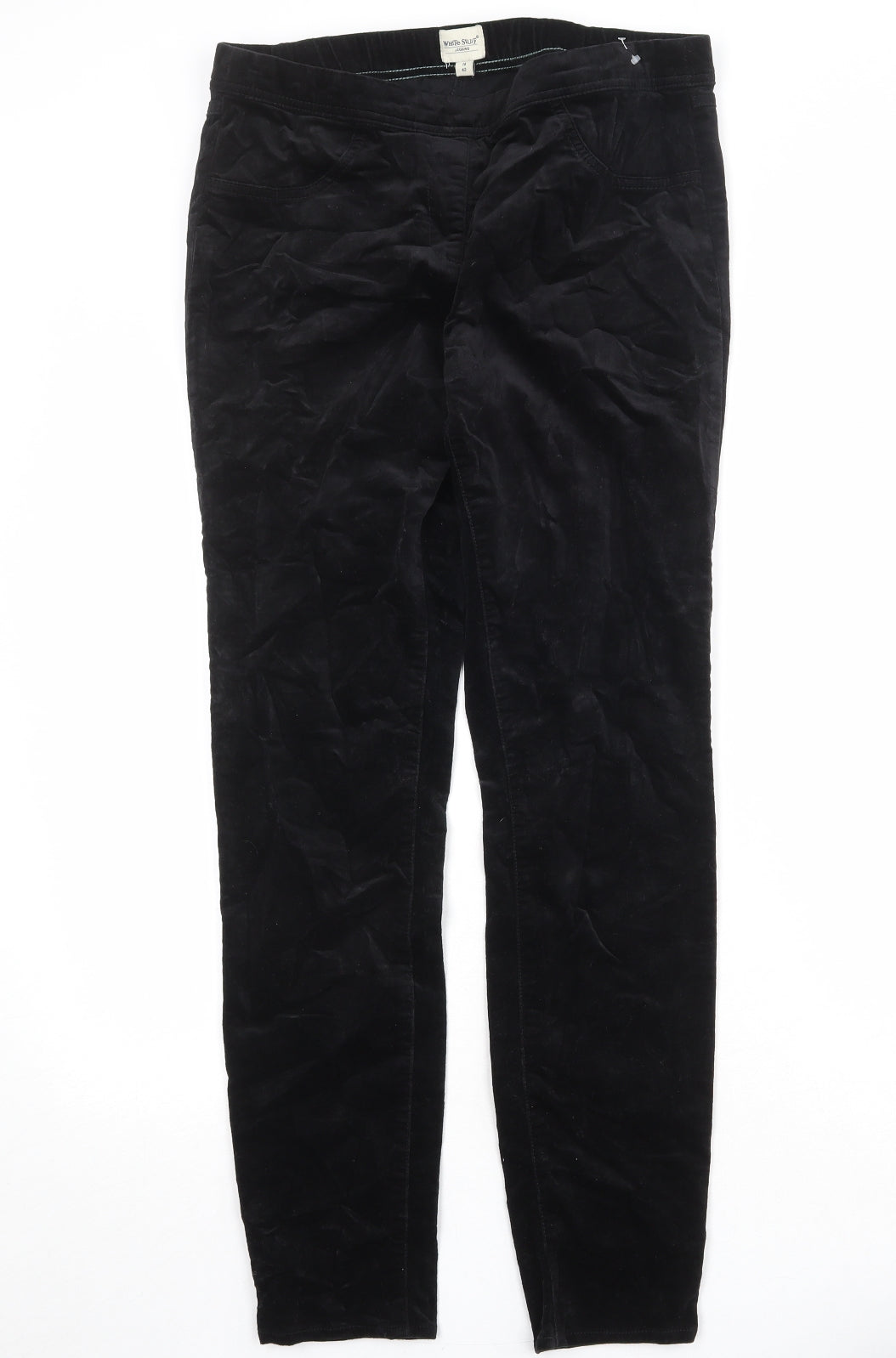 White Stuff Womens Black Cotton Trousers Size 14 Regular