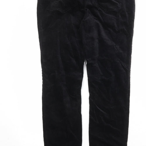 White Stuff Womens Black Cotton Trousers Size 14 Regular
