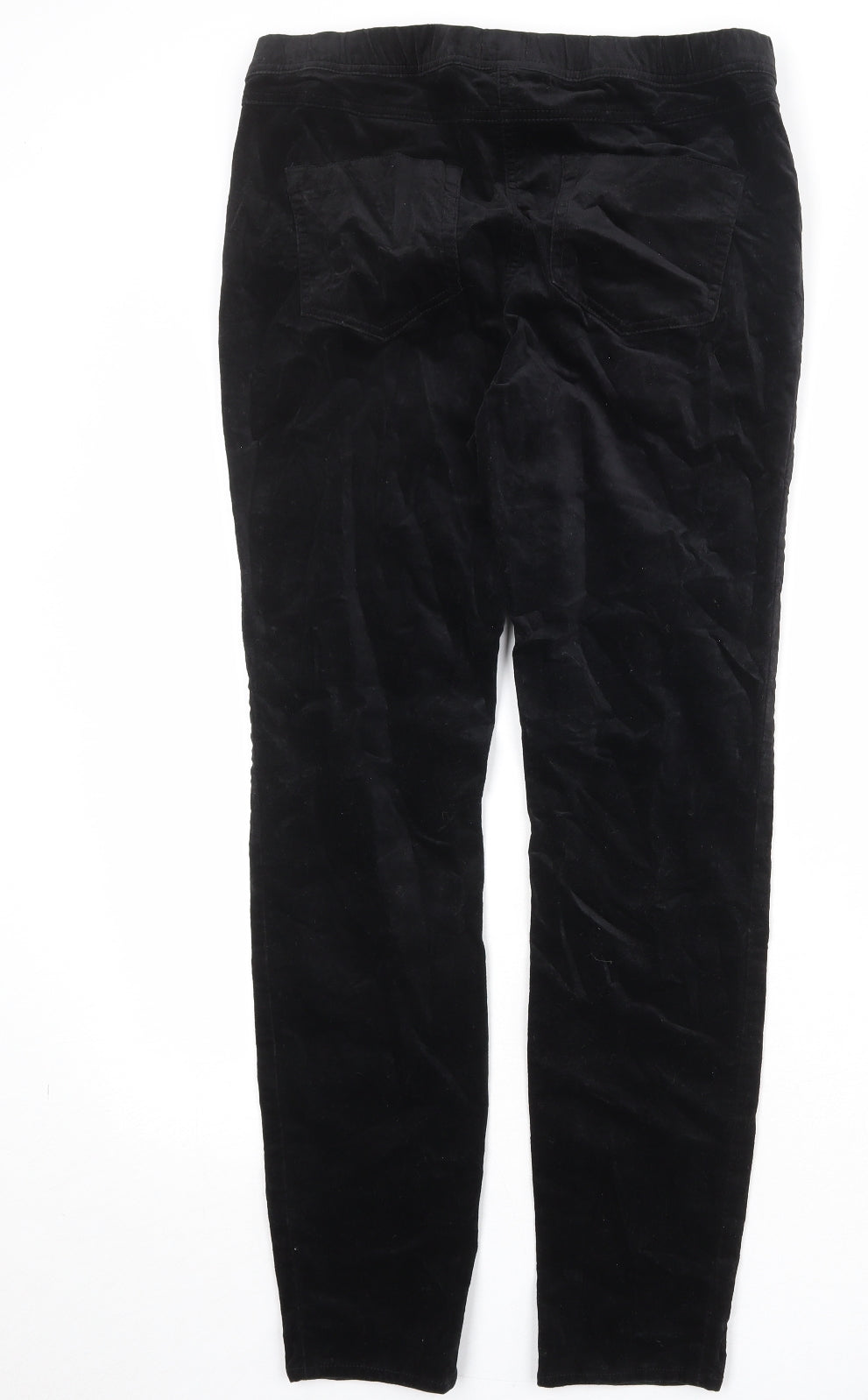 White Stuff Womens Black Cotton Trousers Size 14 Regular