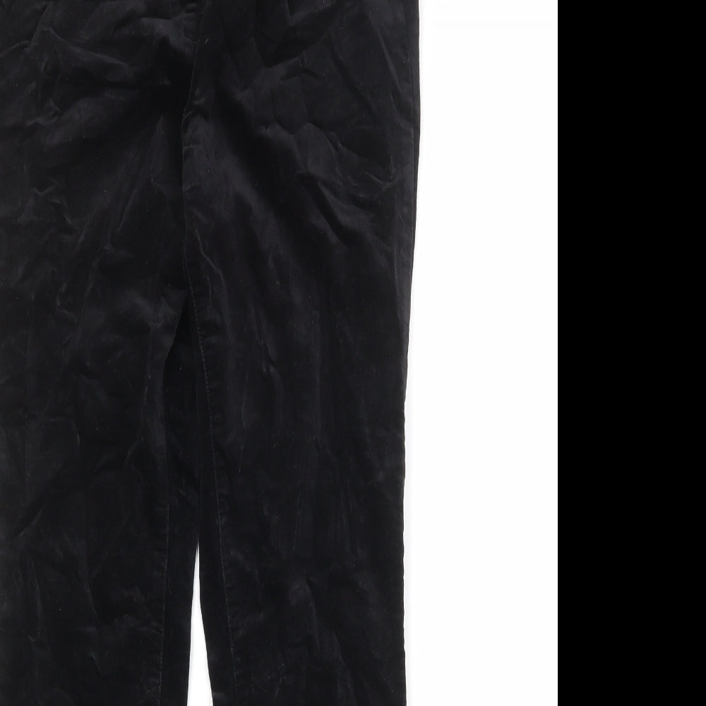 White Stuff Womens Black Cotton Trousers Size 14 Regular