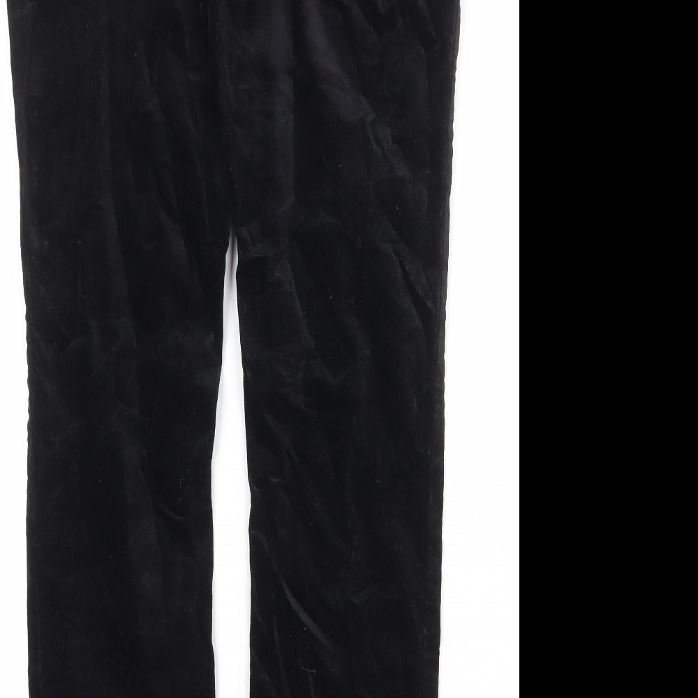 White Stuff Womens Black Cotton Trousers Size 14 Regular