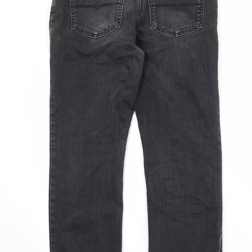 Marks and Spencer Mens Grey Cotton Straight Jeans Size 32 in Regular Zip
