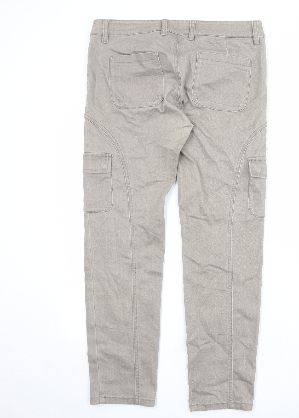 Stefanel Womens Beige Cotton Tapered Jeans Size 34 in Regular Zip - Cargo