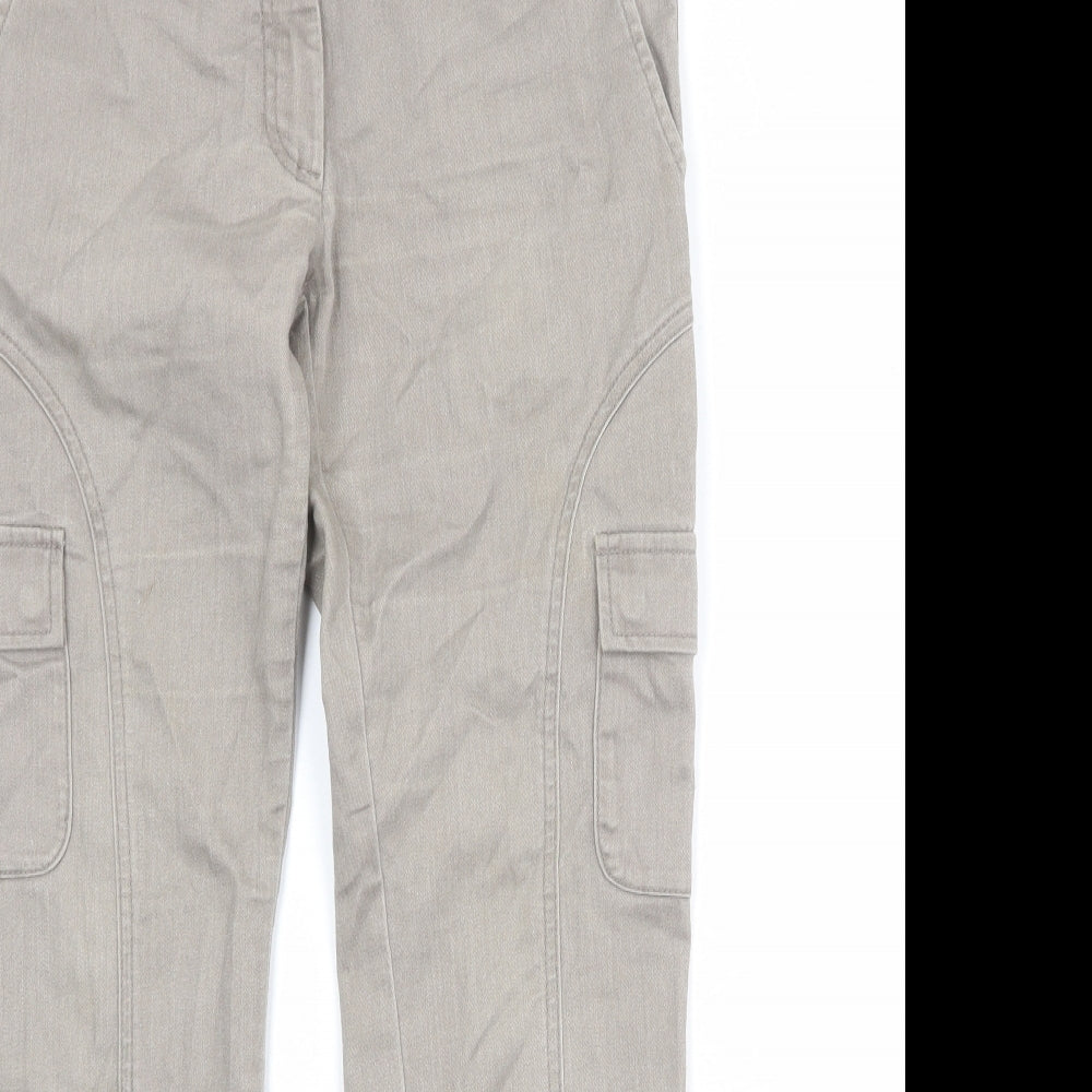 Stefanel Womens Beige Cotton Tapered Jeans Size 34 in Regular Zip - Cargo