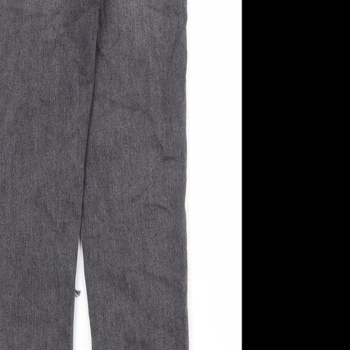 Topshop Womens Black Cotton Straight Jeans Size 26 in Regular Zip
