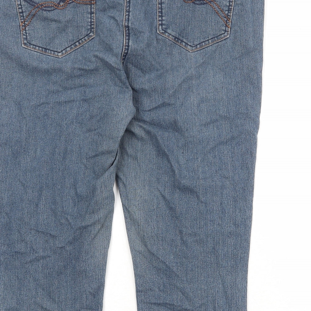 M&Co Womens Blue Cotton Skinny Jeans Size 18 Regular Zip