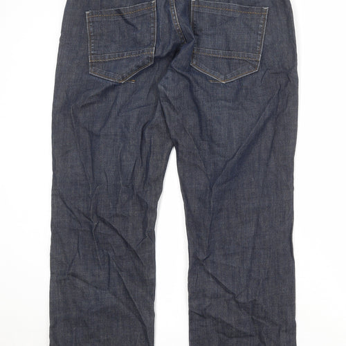 NEXT Mens Blue Cotton Straight Jeans Size 36 in Regular Zip