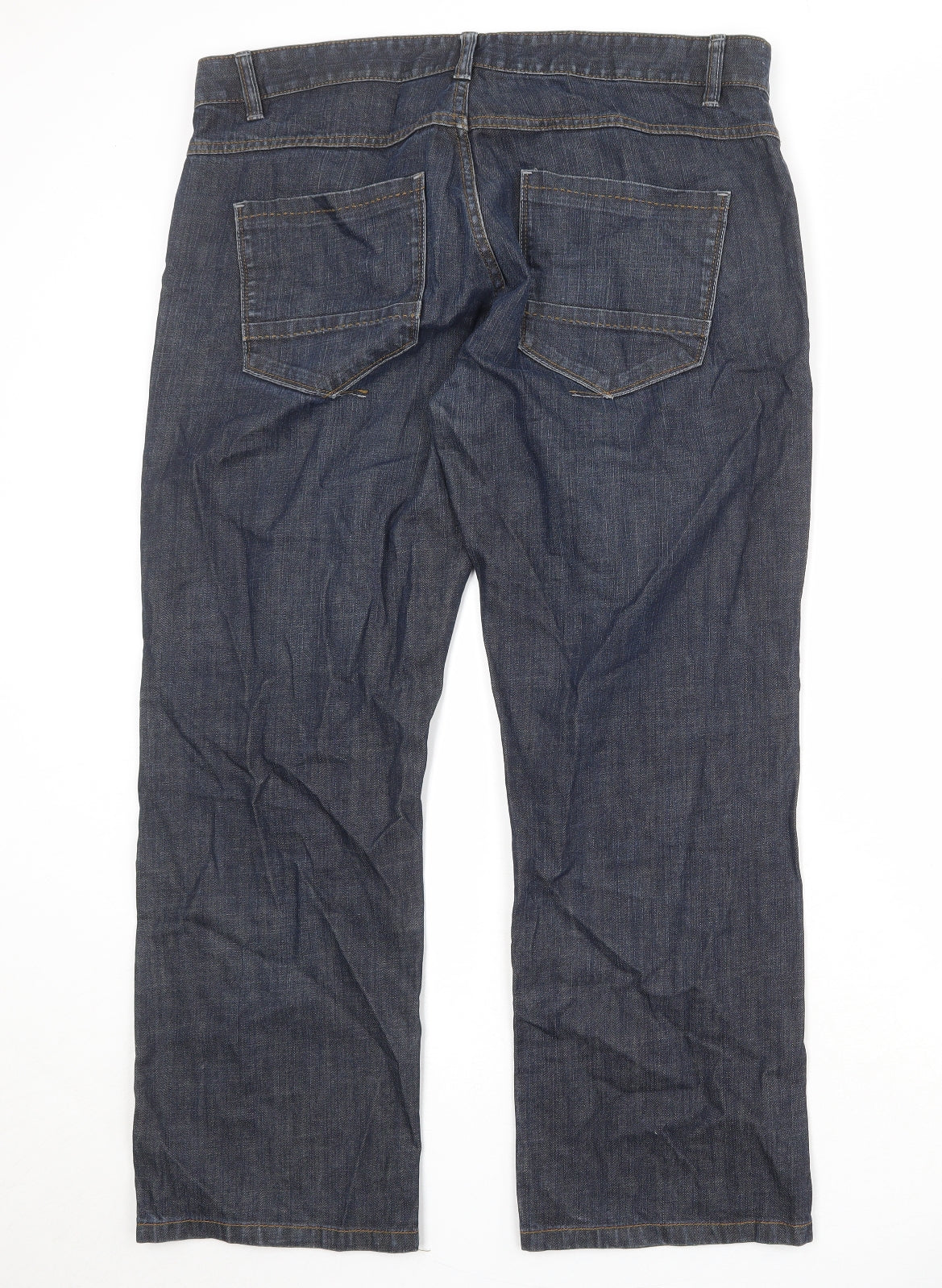 NEXT Mens Blue Cotton Straight Jeans Size 36 in Regular Zip