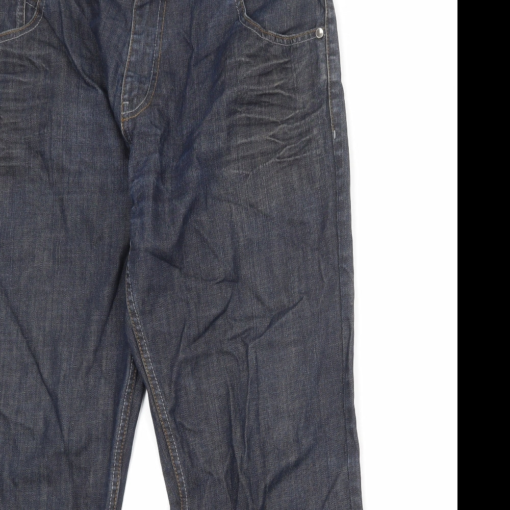 NEXT Mens Blue Cotton Straight Jeans Size 36 in Regular Zip