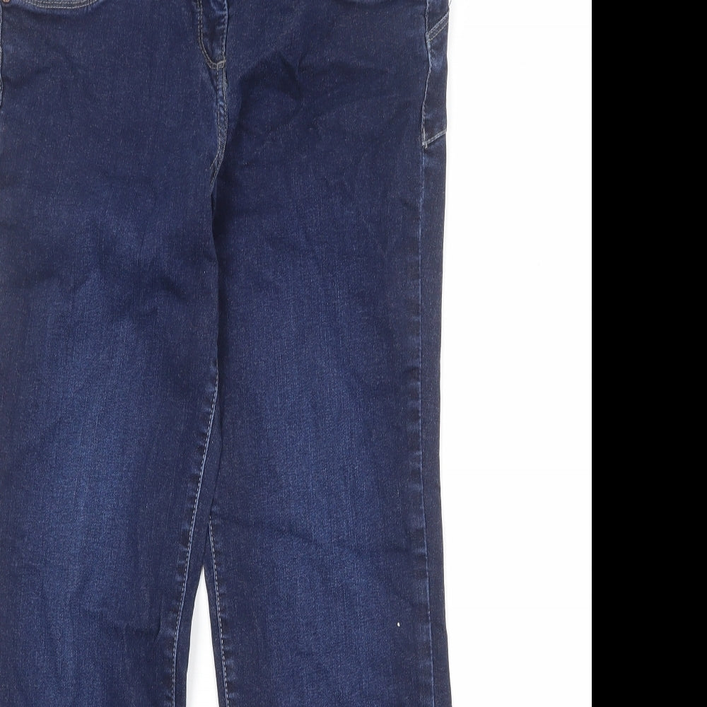 NEXT Womens Blue Cotton Skinny Jeans Size 16 Regular Zip