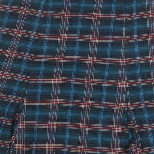 EAST Womens Multicoloured Plaid Polyester Swing Skirt Size 34 in Zip