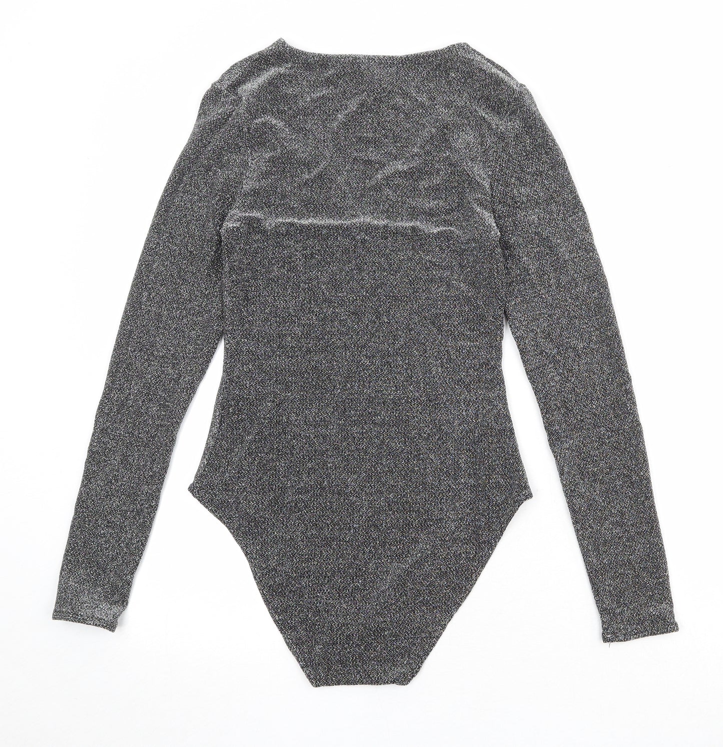 Divided by H&M Womens Silver Nylon Bodysuit One-Piece Size M Snap