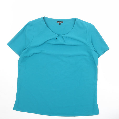 Vortex Womens Blue Polyester Basic T-Shirt Size 14 Round Neck