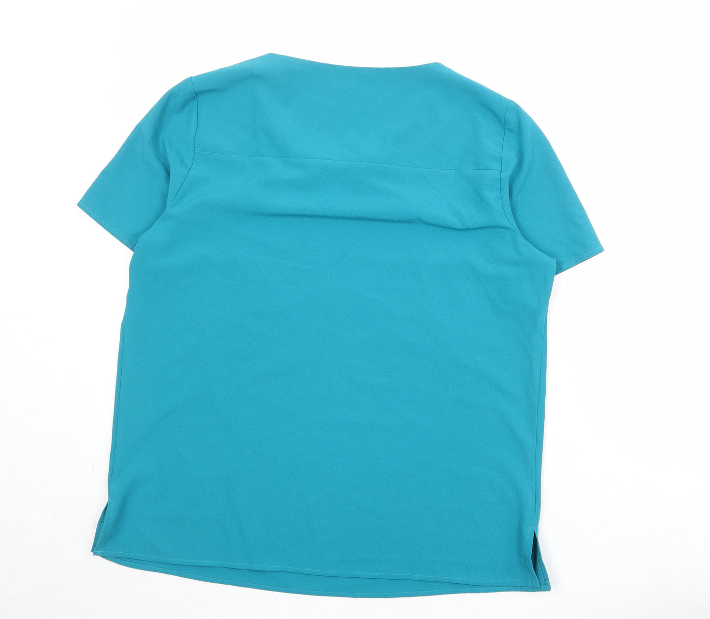 Vortex Womens Blue Polyester Basic T-Shirt Size 14 Round Neck