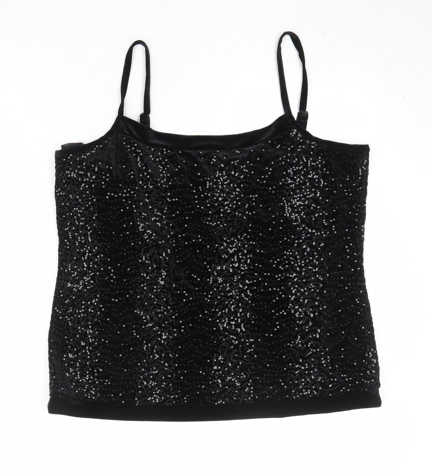 Per Una Womens Black Polyester Basic Tank Size 18 Round Neck