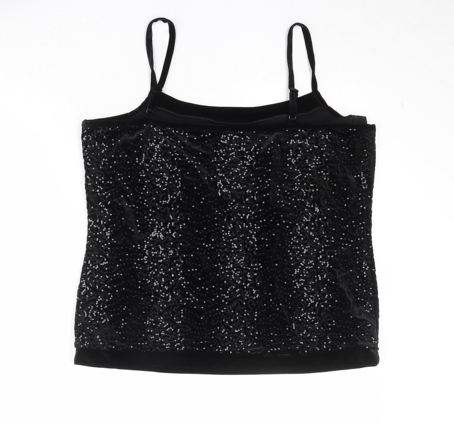 Per Una Womens Black Polyester Basic Tank Size 18 Round Neck