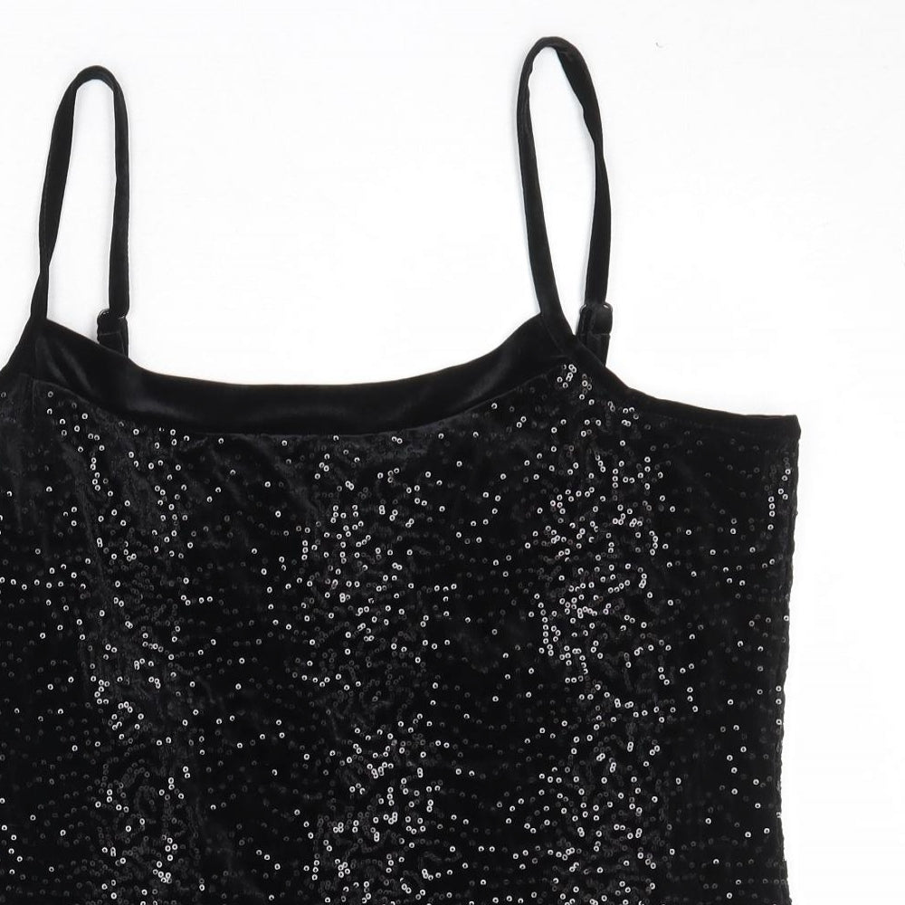 Per Una Womens Black Polyester Basic Tank Size 18 Round Neck
