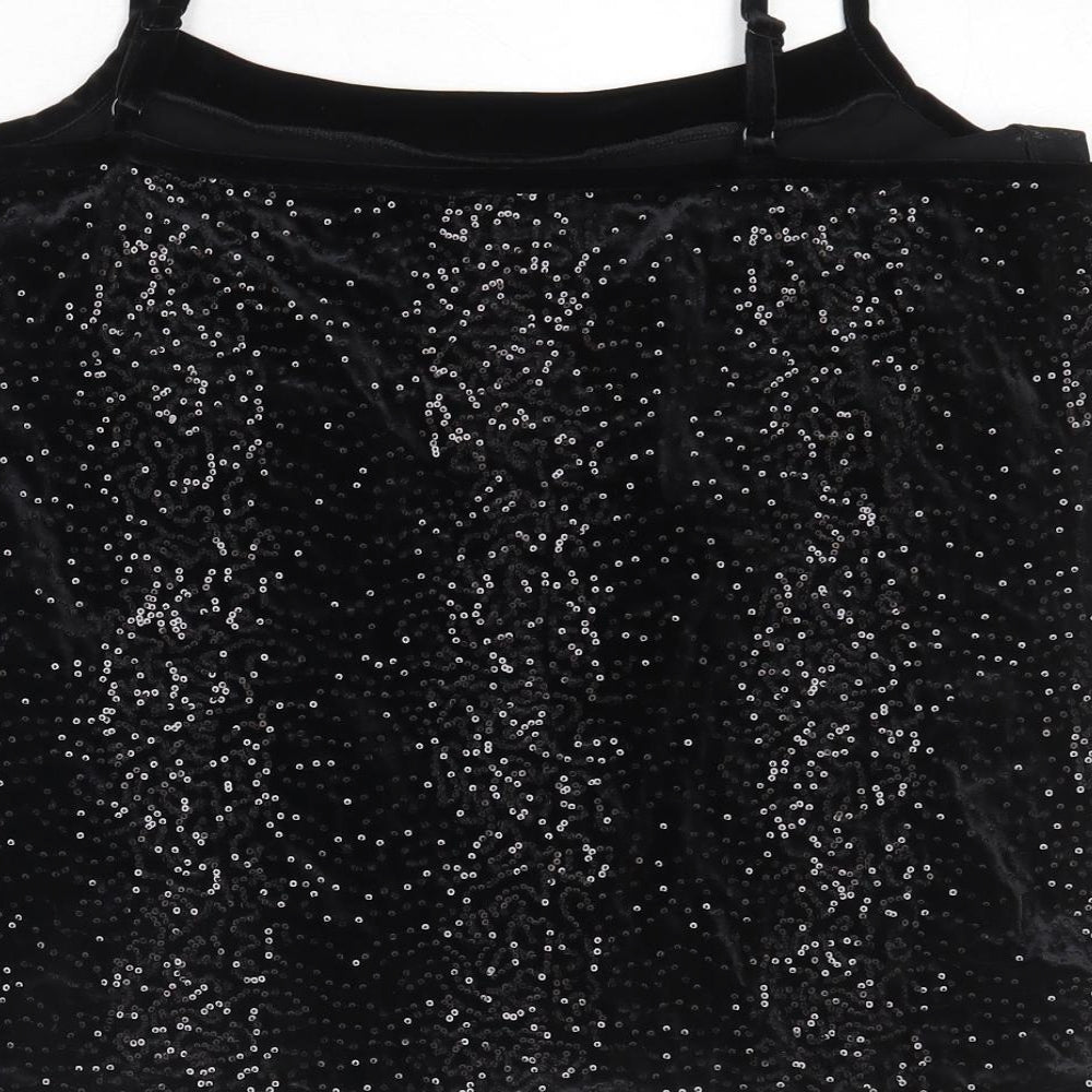 Per Una Womens Black Polyester Basic Tank Size 18 Round Neck