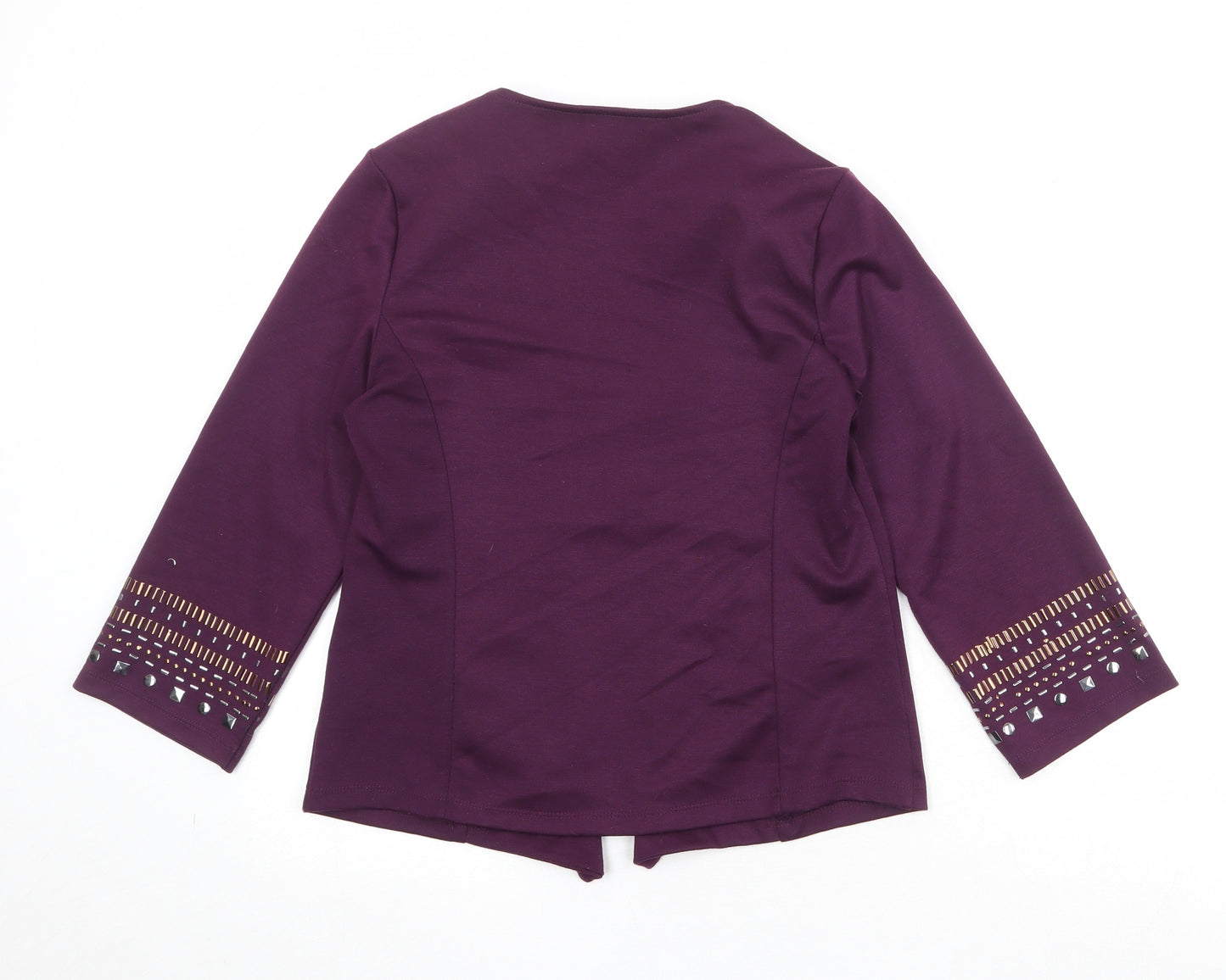 Epilogue Womens Purple V-Neck Polyester Cardigan Jumper Size 12