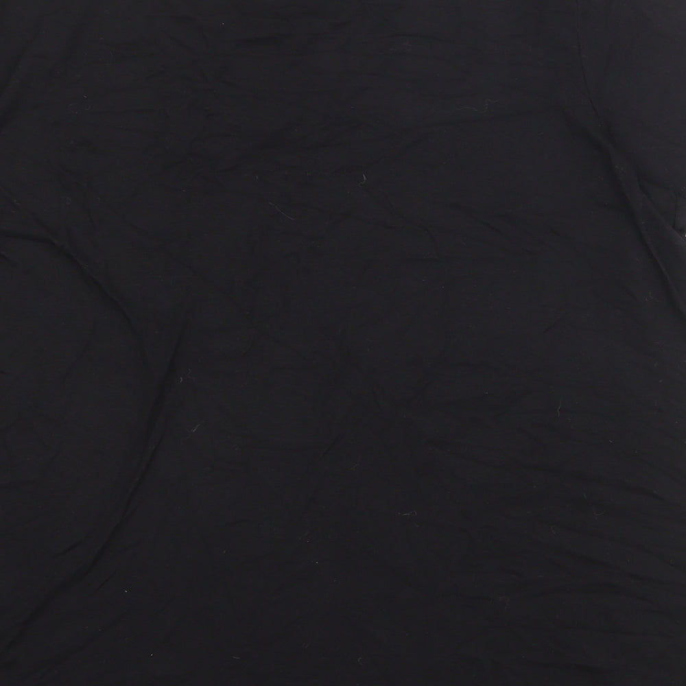 NEXT Womens Black Viscose Basic T-Shirt Size 18 Round Neck