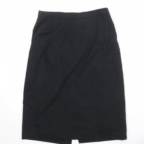 Vivre Womens Black Polyester A-Line Skirt Size 14 Zip