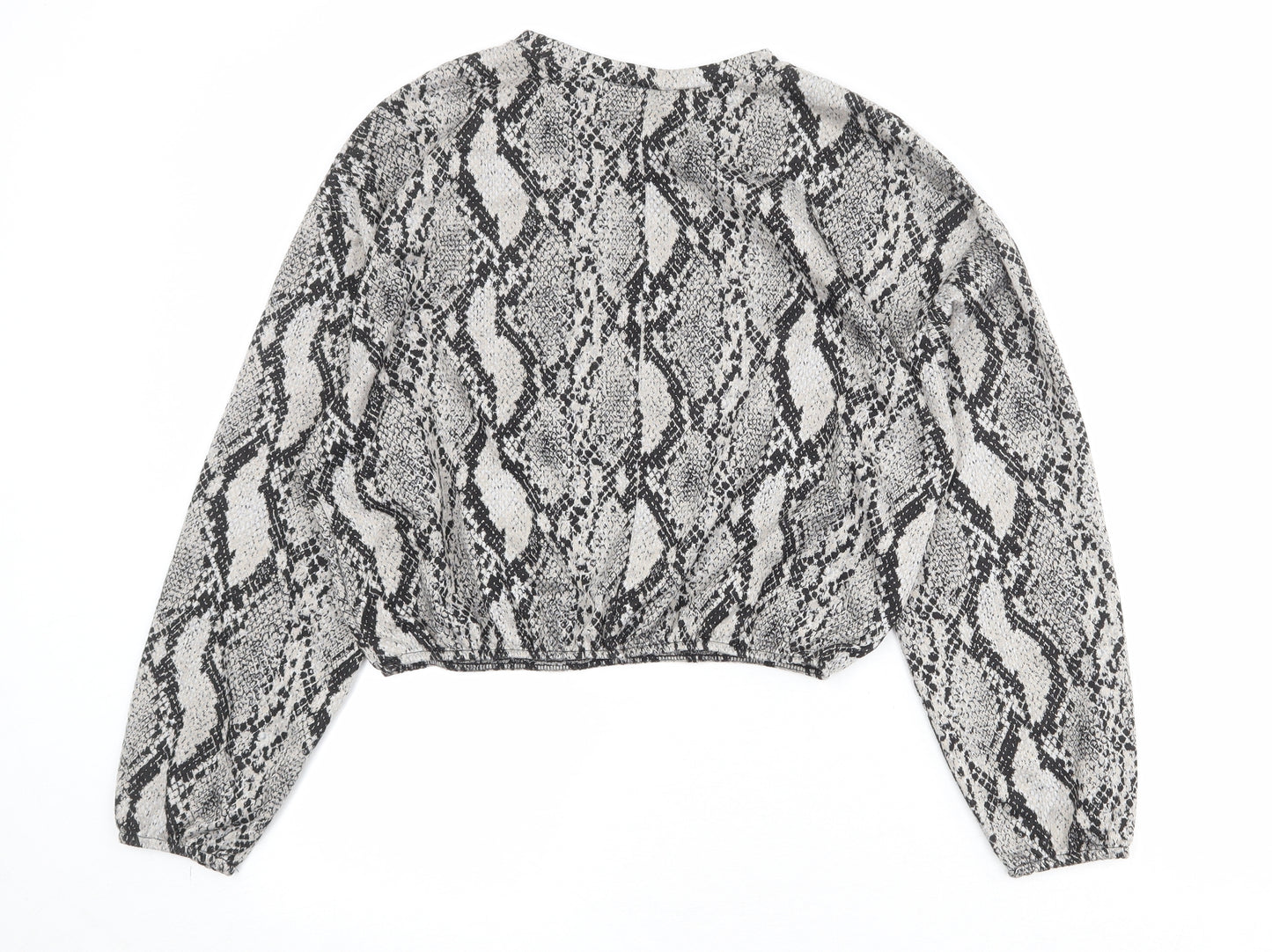 Zara Womens Beige Animal Print Polyester Pullover Sweatshirt Size M Pullover - Snakeskin Pattern