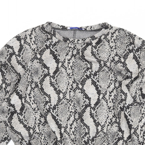 Zara Womens Beige Animal Print Polyester Pullover Sweatshirt Size M Pullover - Snakeskin Pattern