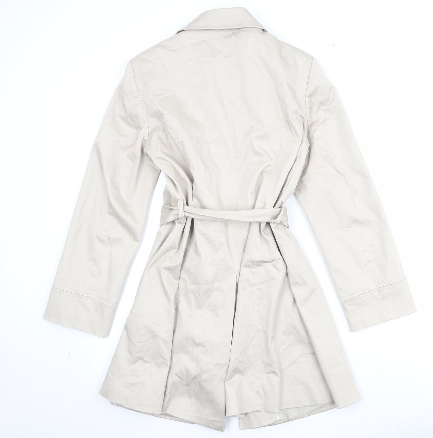 Rossetti Womens Beige Trench Coat Coat Size 14 Button